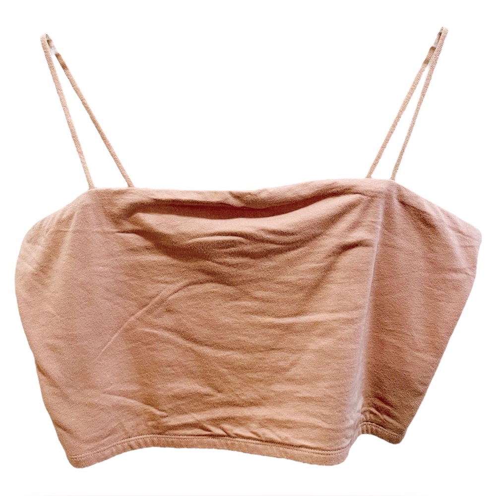 Open Edit Women's Beige Crop Top Large